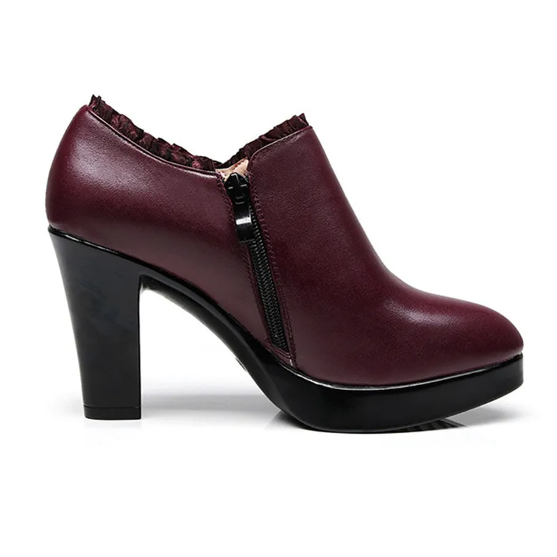 Qiannml плюс Size32 Большие размеры 33-43 женские с удлиненным носком обувь на каблуке 2021