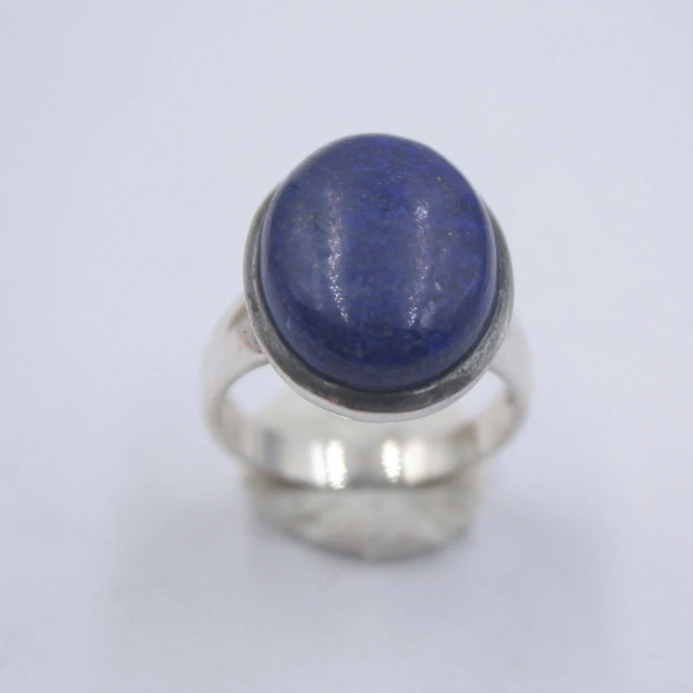

New Pure 925 Sterling Silver Ring The Widest 19mm Lapis Lazuli Ring For Woman