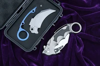 NKAIED MG pterosaur claw ball brearing Flipper folding knife M390 blade titaniumCF outdoor hunting Survival knives EDC Tools