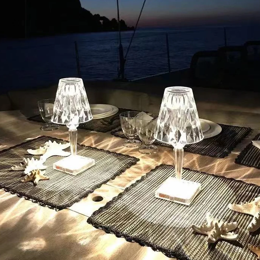 

Хрустальный светильник с USB-зарядкой, домашнее украшение, настольная лампа-проектор, Настольный светильник, атмосферный светодиодный ночни...