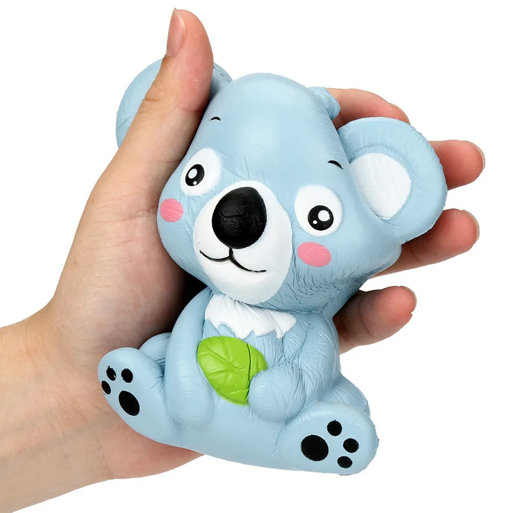 Figura de Koala perfumada a presi&oacute;n para ni&ntilde;o, juguete de alivio de presi&oacute;n, correa de elevaci&oacute;n lenta para chico juguete para regalo, azul, 12cm-3