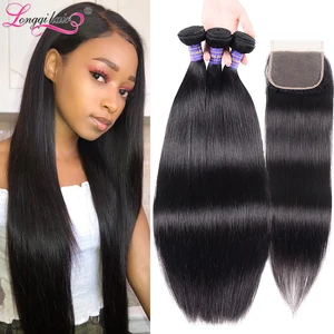 Волосы LQ малазийские прямые пучки волос с застежкой Remy человеческие волосы пучки с застежкой Натуральные Прямые Пучки С застежкой