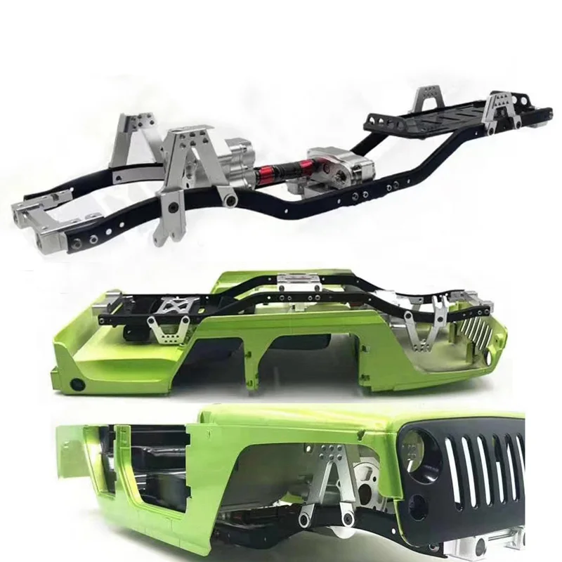 

31m 12.3inch Wheelbase Prefixal Gearbox Metal Chassis Frame for 1/10 RC Crawler Car Axial SCX10 & SCX10 II 90046