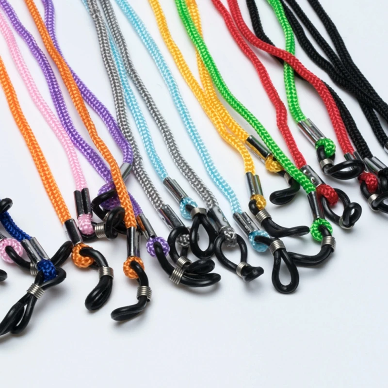 

1pc Eco-friendly nylon material glasses chain silicone non-slip glasses rope ring rubber sports T7S2