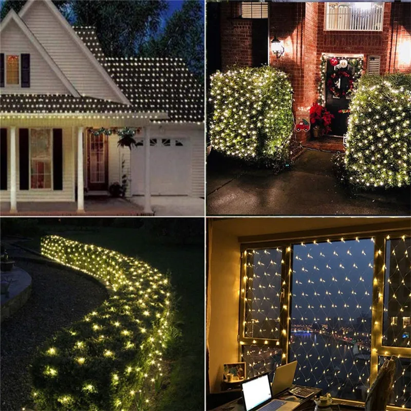 

200 LED Net Mesh Fairy String Lights 3Mx2M Christmas Tree wrap for Outdoor Bushes Indoor Wedding Birthday Background Decoration