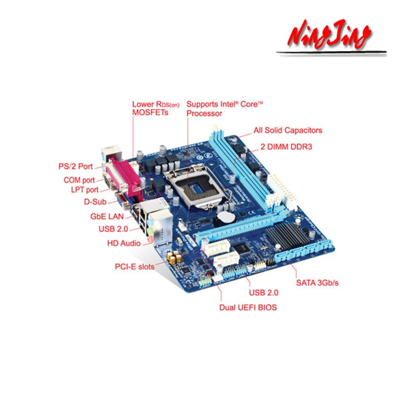 Gigabyte GA H61M DS2 Intel H61 DDR3 USB2.0 Micro-ATX New 16G Double Channel Support 1155 CPU Motherboard |