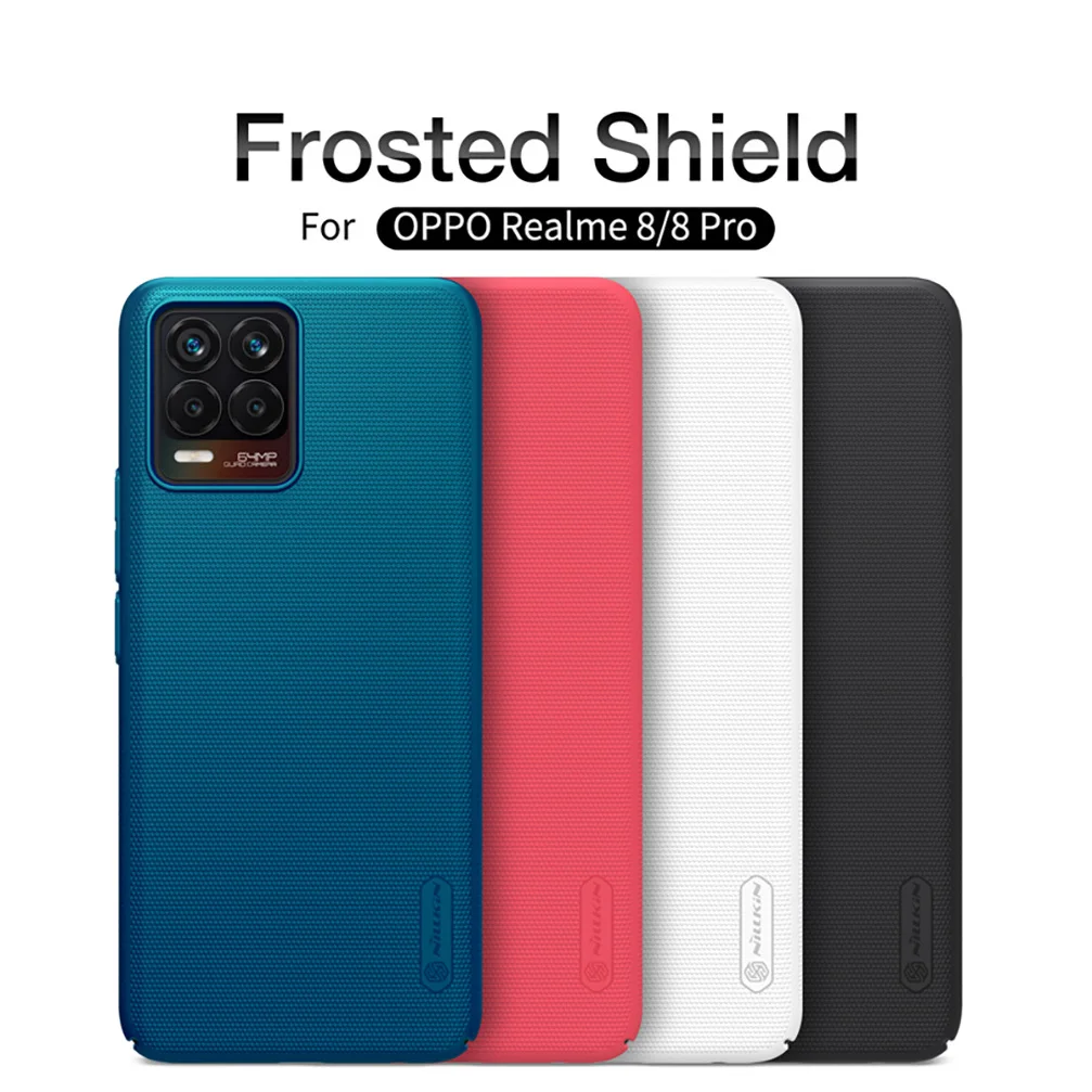 for oppo realme 8 case nillkin super frosted shield hard pc ultra thin back case for realme 8 pro cover with gift phone holder free global shipping