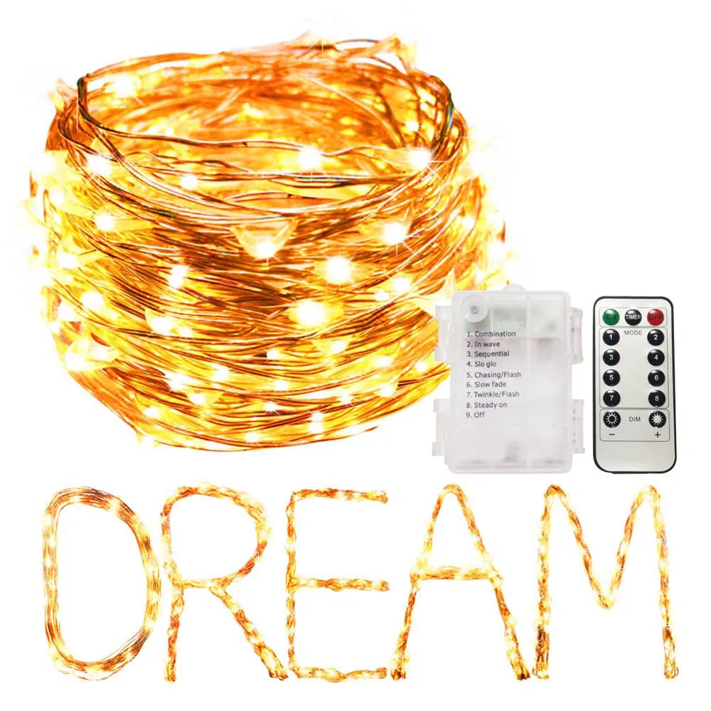 2 шт. светодиодный светильник сказочный на батарейках водонепроницаемая