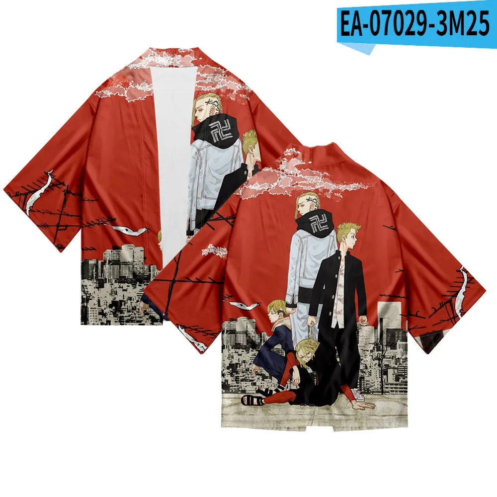 

Anime Tokyo Avenger 3D Printing Japanese Kimono Haori Yukata Women/Men's Fashion Summer Casual Cool Short Sleeve boys Cardigan