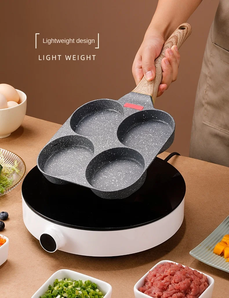 Антипригарная сковорода для жарки яиц и гамбургеров Маленькая плоская Бытовая