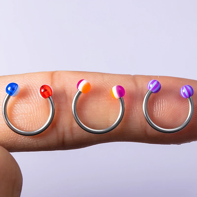 10/20 шт. акриловые кольца для носовой перегородки бровей спираль губ пирсинг хряща
