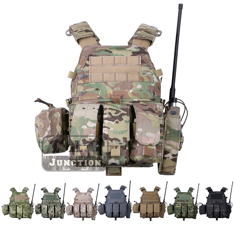 

Emerson LBT-6094A Tactical Style Vest + Accessory Pouch Modular MOLLE Plate Carrier Airsoft Vest W/ Triple Mag Pouch Radio Pouch