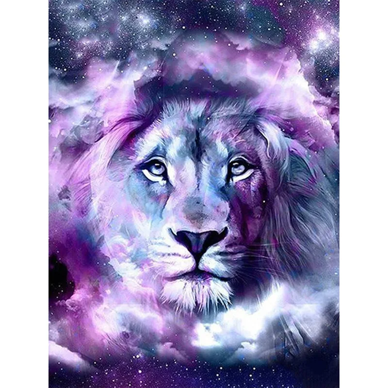 

CraftArtGo 5D DIY Diamond Embroidery lion Full Square Round Rhinestone Mosaic Painting Cross Stitch Flowers Diamond Kit