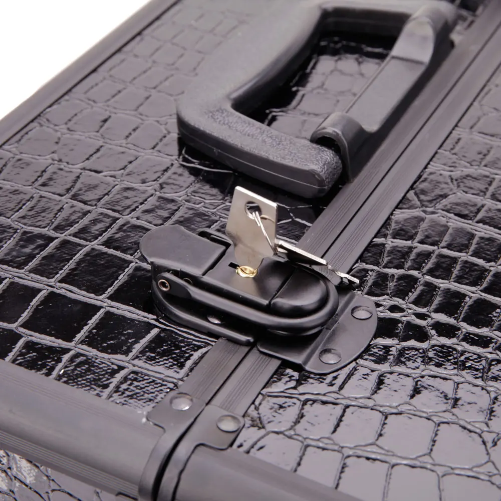 

High-end Portable Foldable Inner Layers Cosmetics Storage Case Black Foldable High-end portable 180821212