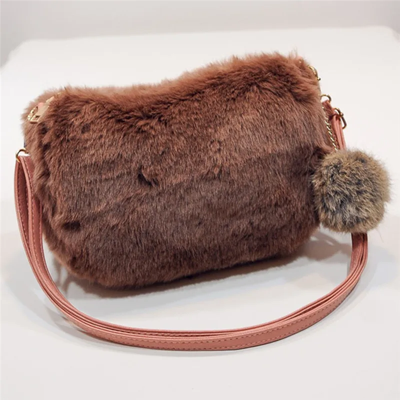 Зимние Модные женские туфли из искусственной кожи плюшевая сумка на плечо