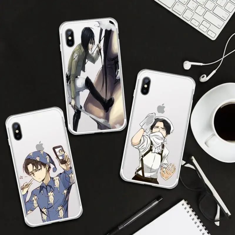 

Attack On Titan anime cartoon Phone Case Transparent for iPhone 6 7 8 11 12 s mini pro X XS XR MAX Plus cover funda shell