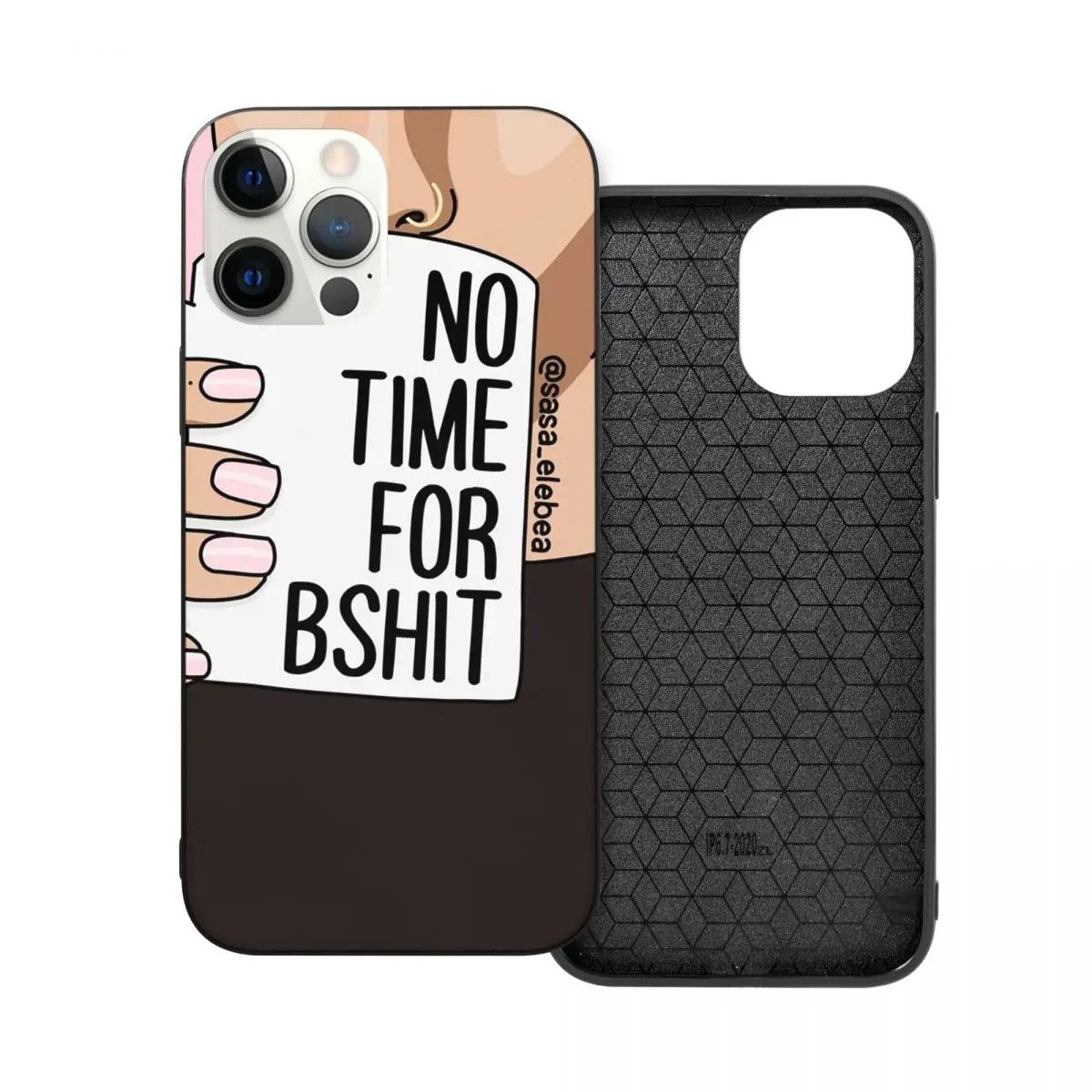 

No Time By Sasa Elebea PC Glass TPU Phone Case for iPhone 12 11 Xs Xr X Pro Max Mini 7 8 Se2 Plus 6 6S