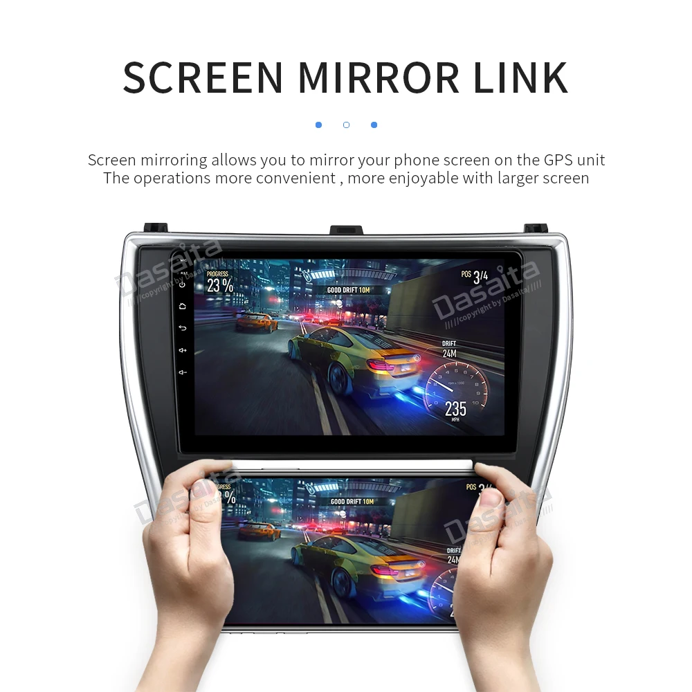 Dasaita Android 9,0 Автомобильный мультимедийный стерео для Toyota Camry Версия США с 10," ips мульти экран радио gps MP3