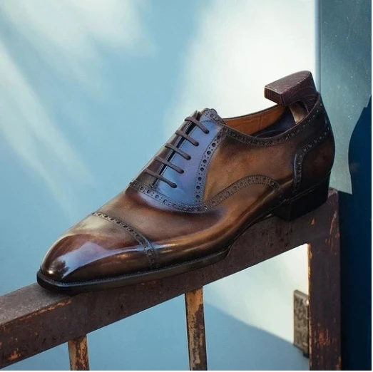 

2021 Summer Fashion Hot Sale Brown and black men's handmade oxford shoes 3kc117