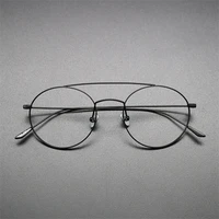 japanese round handmade lightweight glasses frame for women blue light aviator eyewear men eyeglasses titanium oculos de grau