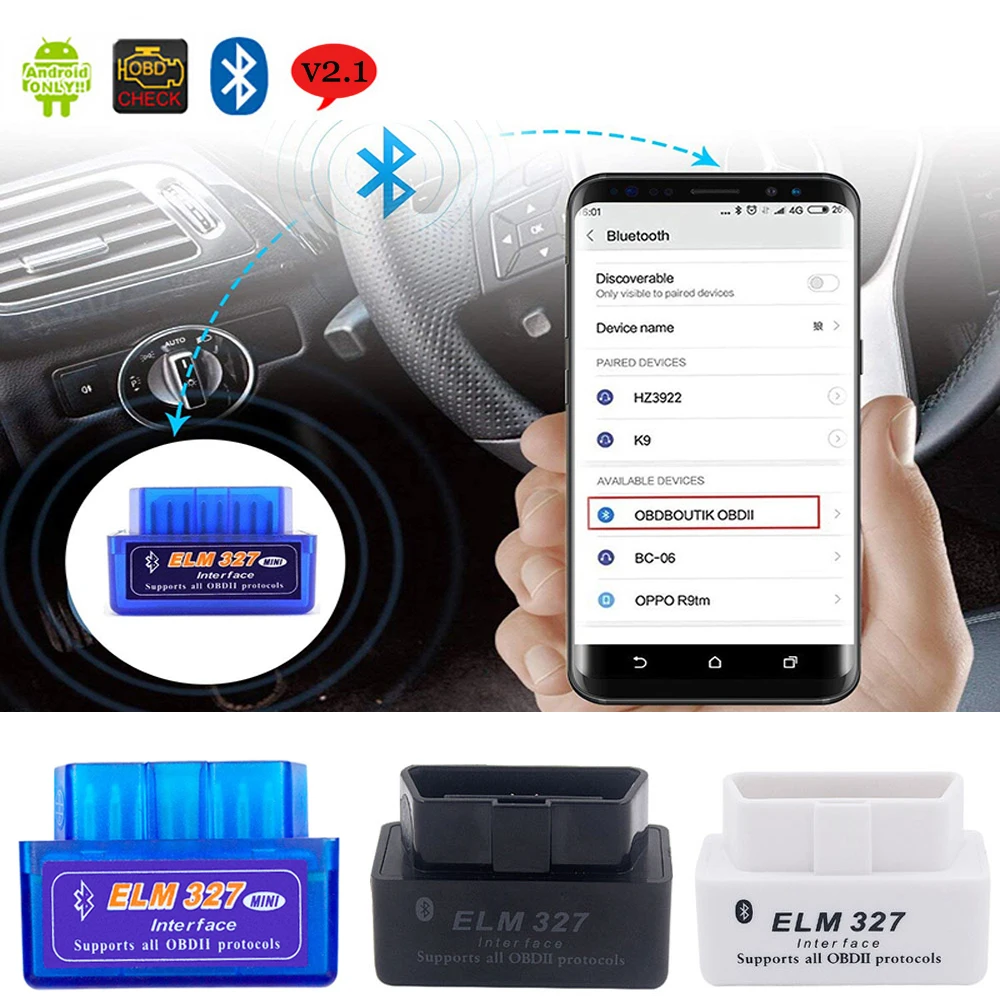 Мини OBD2 сканер V2.1 ELM327 автомобильный диагностический инструмент для электронный