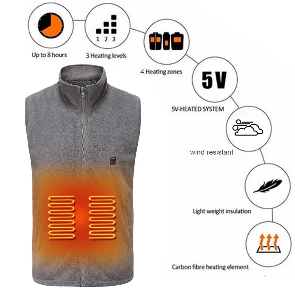 Новинка 2019 зимняя куртка с электрическим подогревом жилет тканевое пальто для