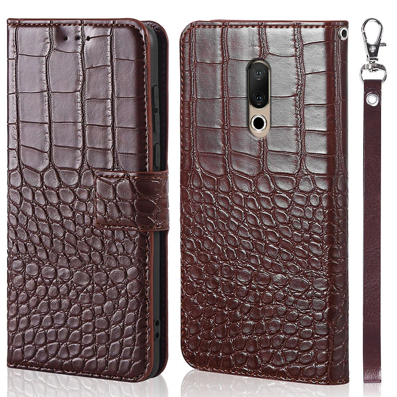 

Magnetic Leather Case for Meizu 15 Plus Flip leather Cover for Meizu 15 Plus With Strap Crocodile Mobile Phone Cases