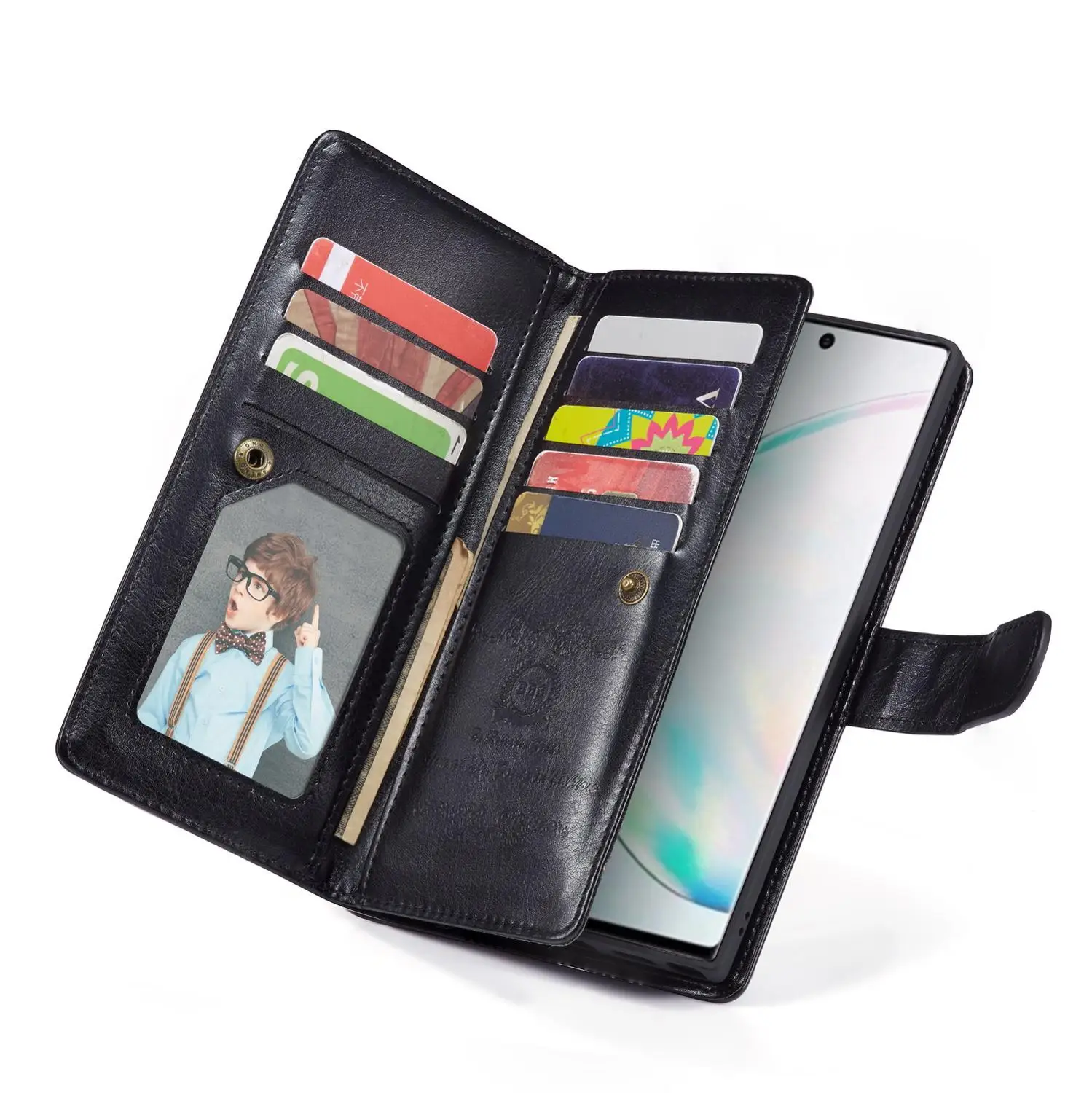2 в 1 Магнитный чехол-бумажник из искусственной кожи для samsung Galaxy Note 10 Plus 8 9 S10 Plus S10e S9 S8 Plus 9 отделений для карт