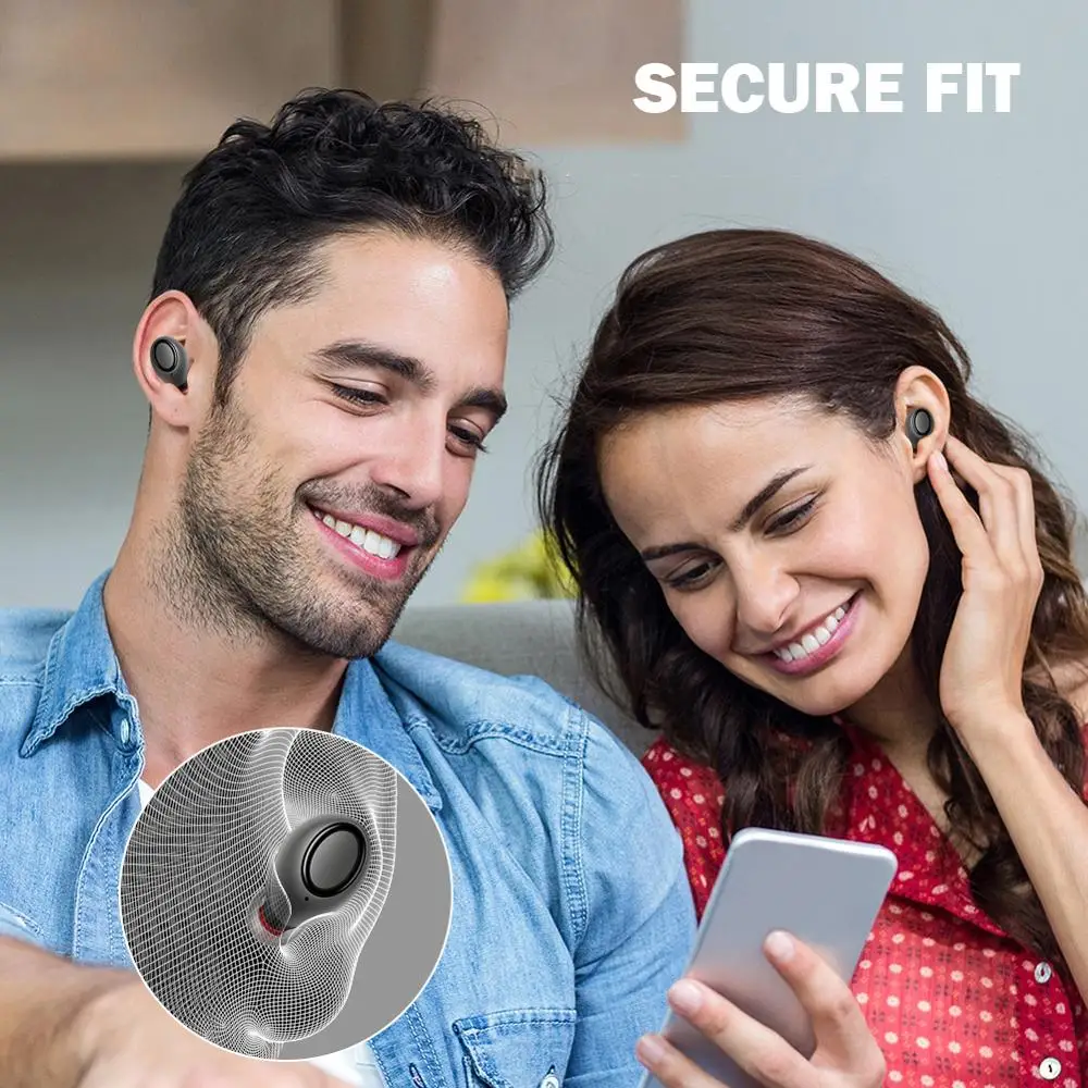 

Bluetooth 5.0 Wireless Earbuds with Charging Case TWS Stereo Headphones sports waterproof earphone 9D HIFI sound headset