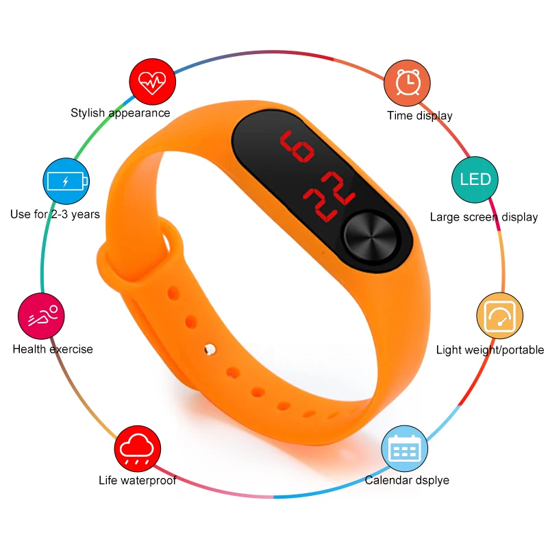 Роскошные мужские и женские спортивные повседневные светодиодные часы цифровые