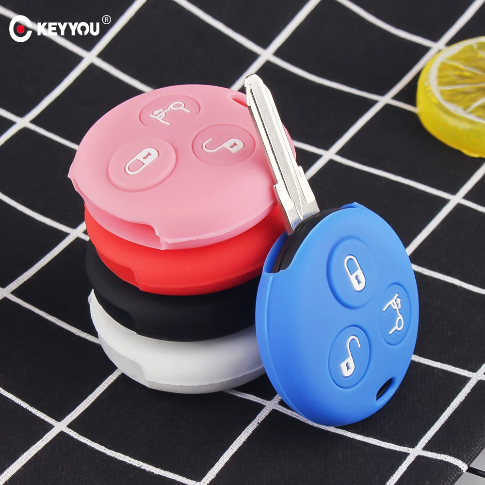 KEYYOU силиконовые ключи комплект Обложка чехол в виде ракушки для Mercedes Benz Smart City Fortwo