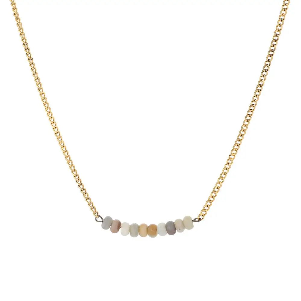 

Amazonite Bead Chain Choker Women Handmade Simple Design Short Necklace Jewelry for Women Girl