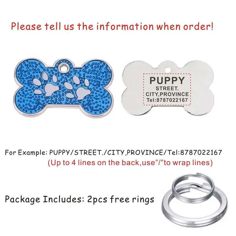 Персонализированная гравировальная идентификационная бирка для домашних