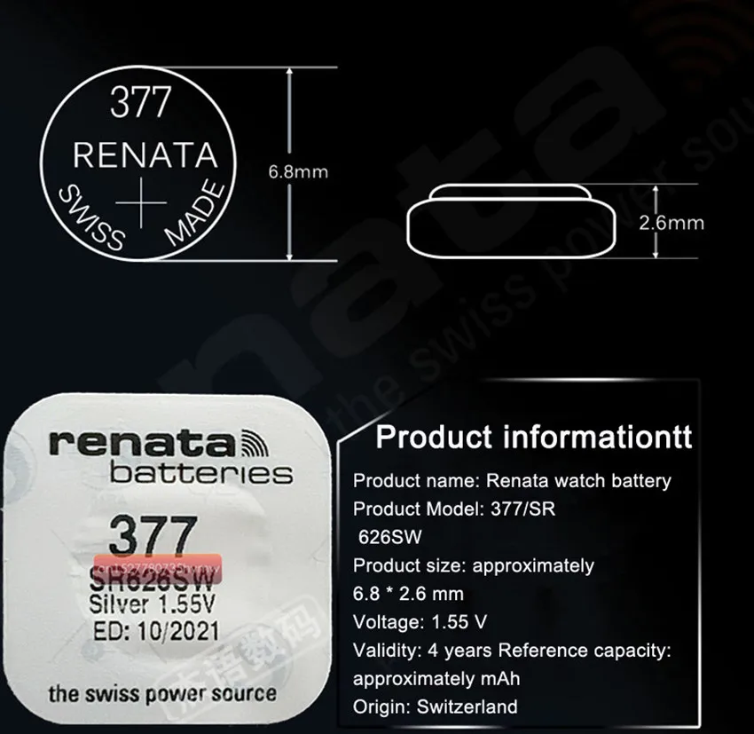 20 упаковок Renata 377 100% оригинальный новый Длительное Действие SR626SW SR626 V377 часы
