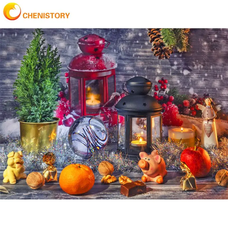 

CHENISTORY Acrylic Painting By Numbers For Adults With Frame 60x75cm Christmas Modern Wall Art Picture By Numbers For Diy Gift