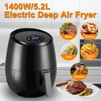 1400w 5 2l household oil free air fryer health fryer cooker smart touch lcd digital airfryer pizza multi function smart fryer