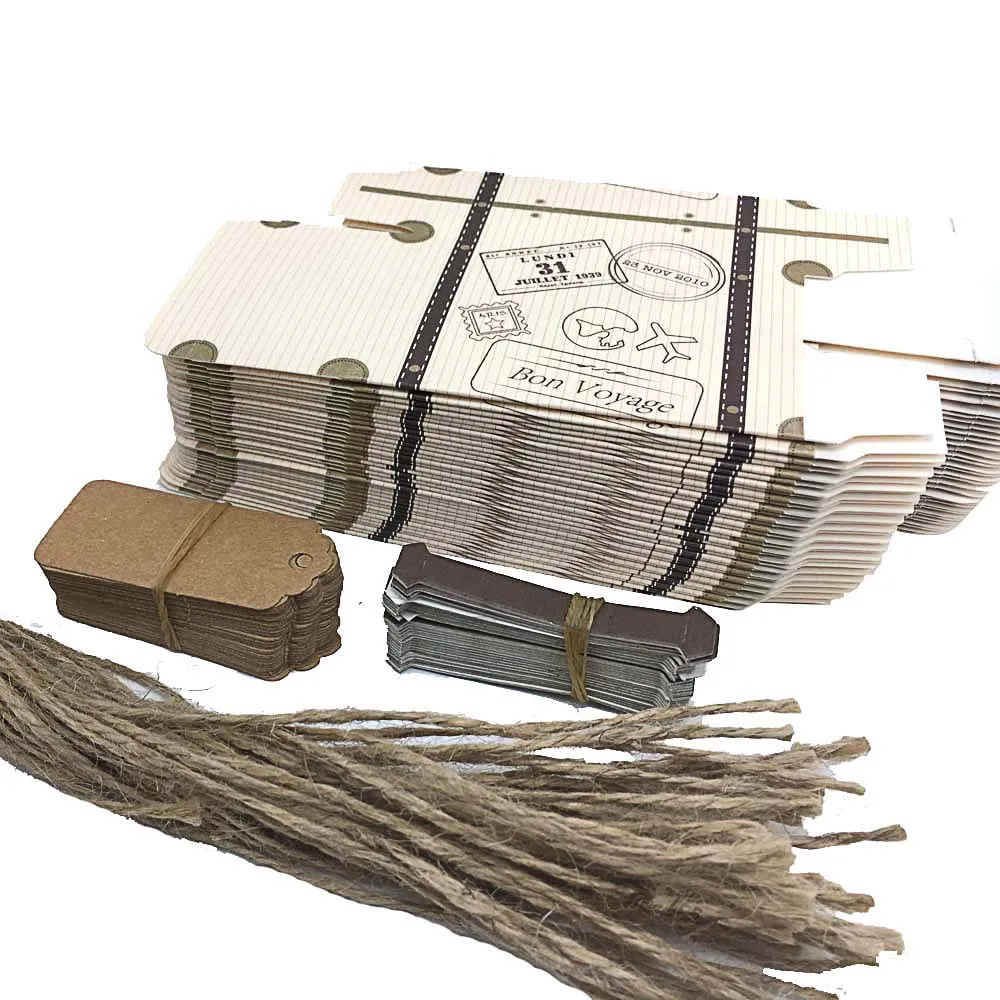 100 шт. креативный мини чемодан коробка для конфет картонная упаковка Свадебная