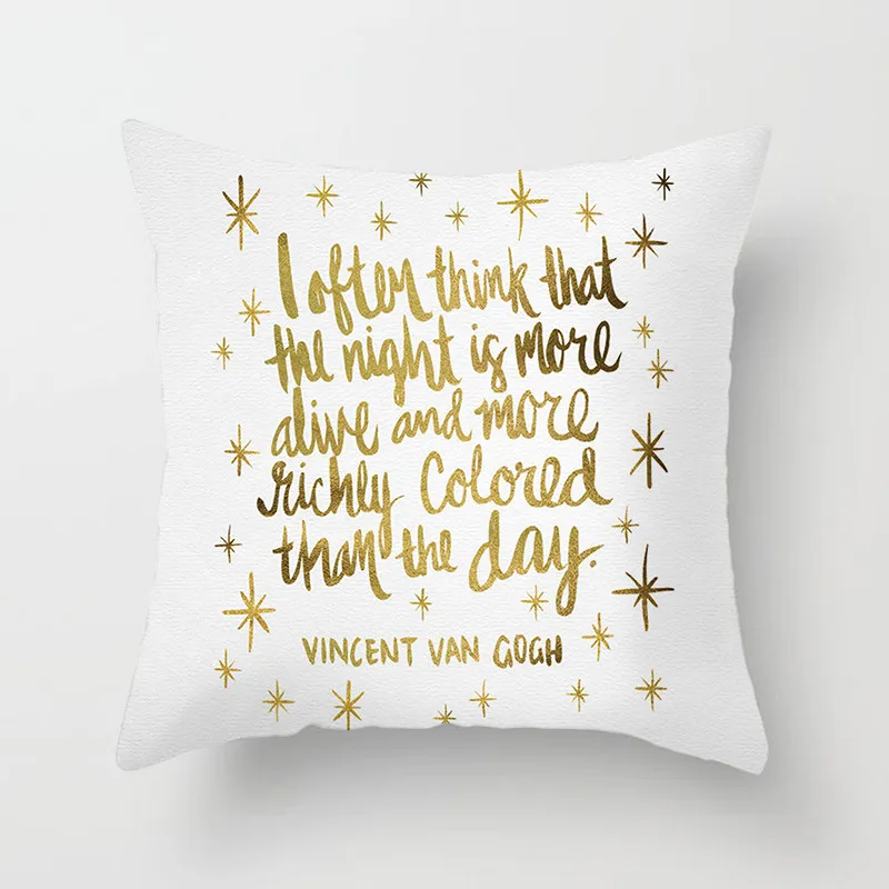 Fuwatacchi золотисто-белая наволочка с буквами Мягкая Наволочка для подушки