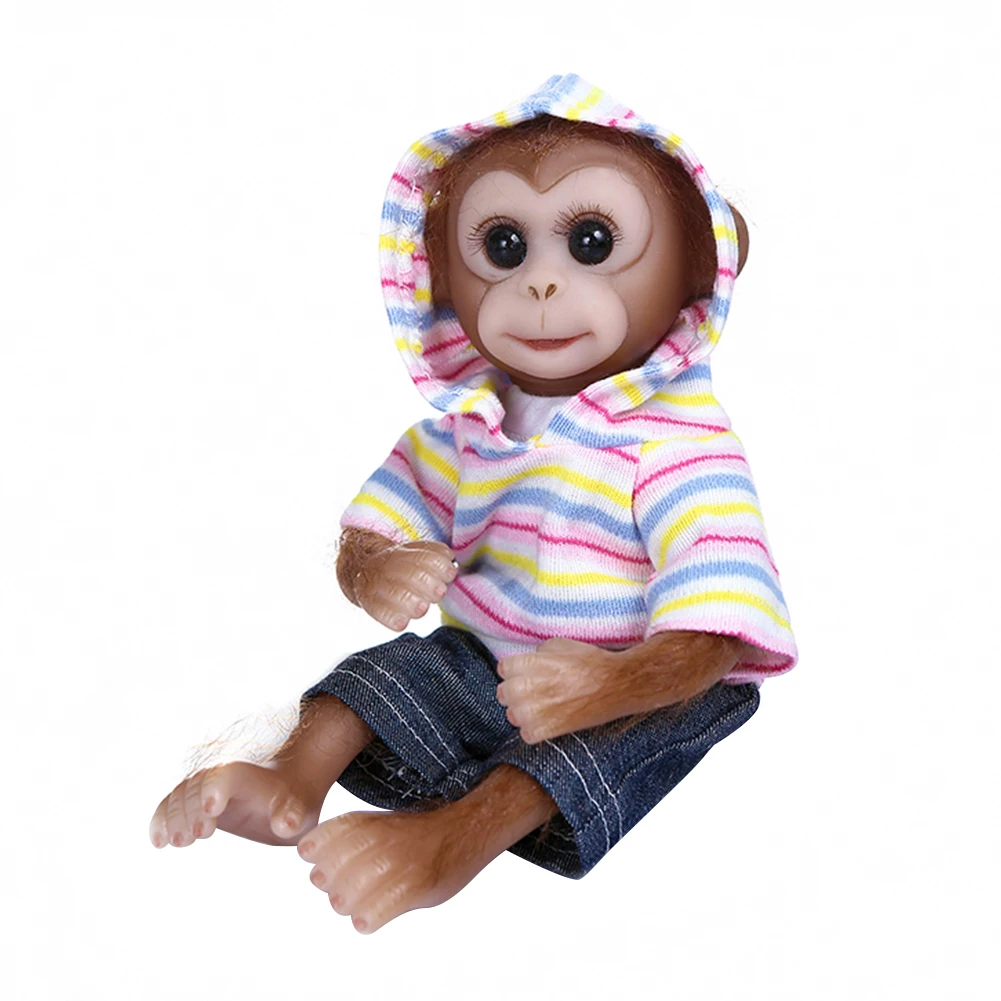 

26cm Baby Gift Realistic Monkey 3D Eyes Cute Lifelike Child Silicone Soft Handmade Simulation Mini Toy Reborn Doll