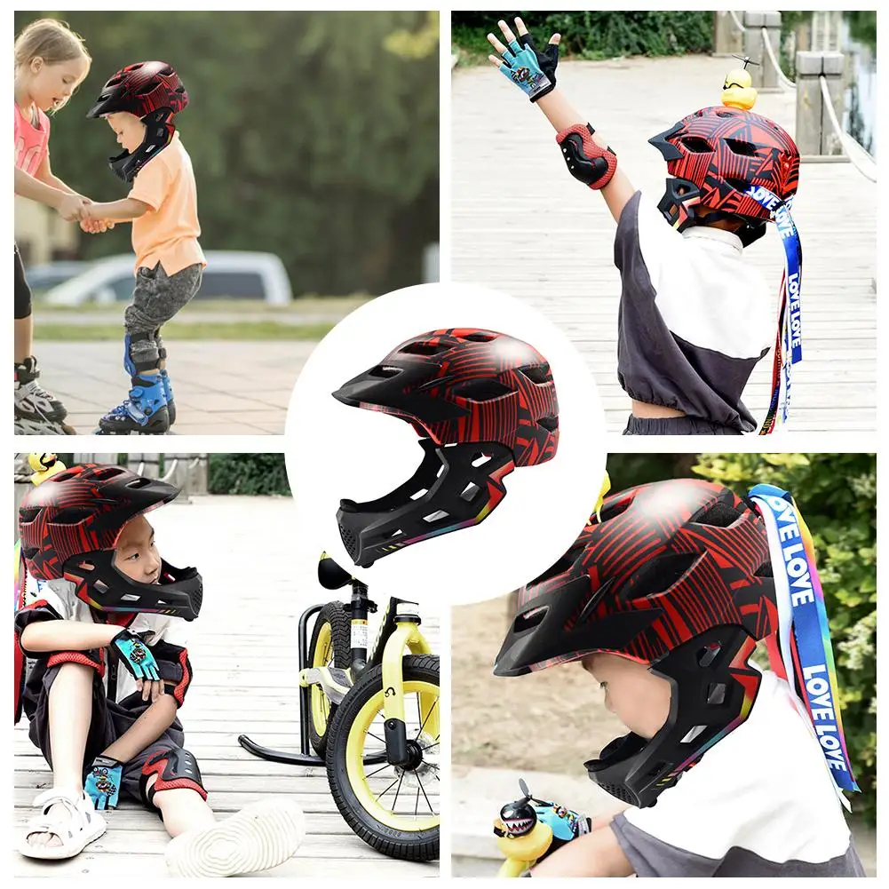 

Kids Balance Bike Helmet with Light Adjustable Shock Absorption Detachable Lining Helmet for Cycling Skateboarding Sports Helmet