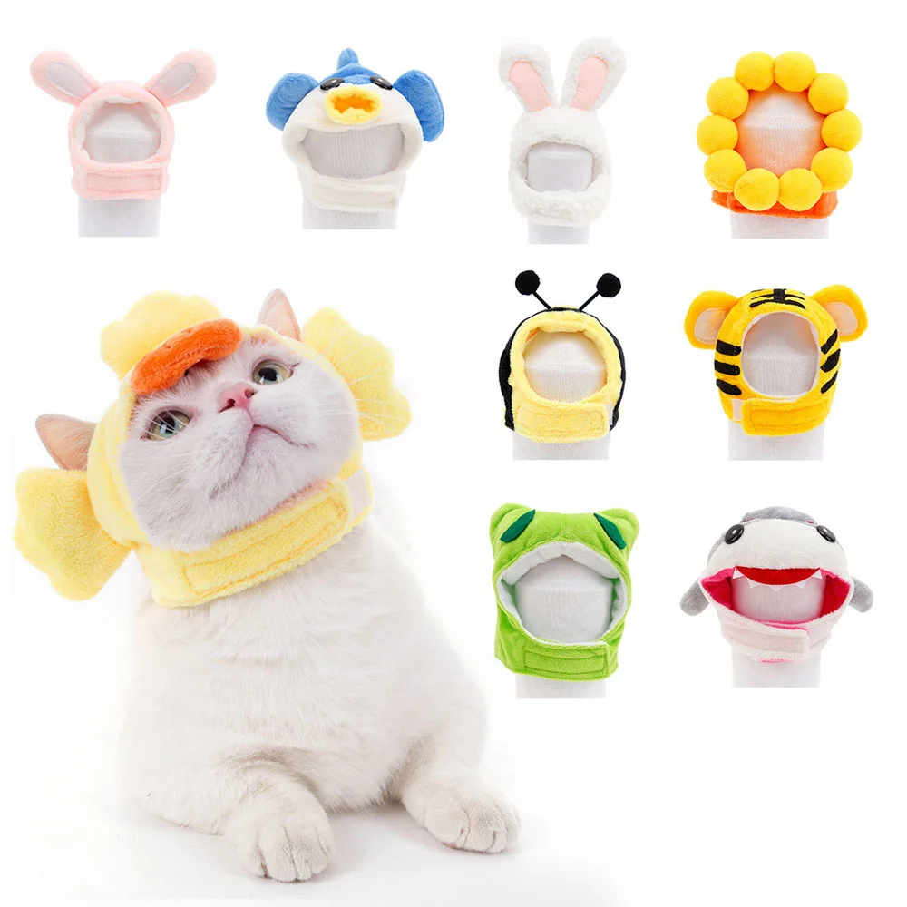Cat Hats Cute Cartoons Shaped Pet Products Kitty Fashion Winter Accessories Warm Dog Headgear Party Costume Supplies | Дом и сад