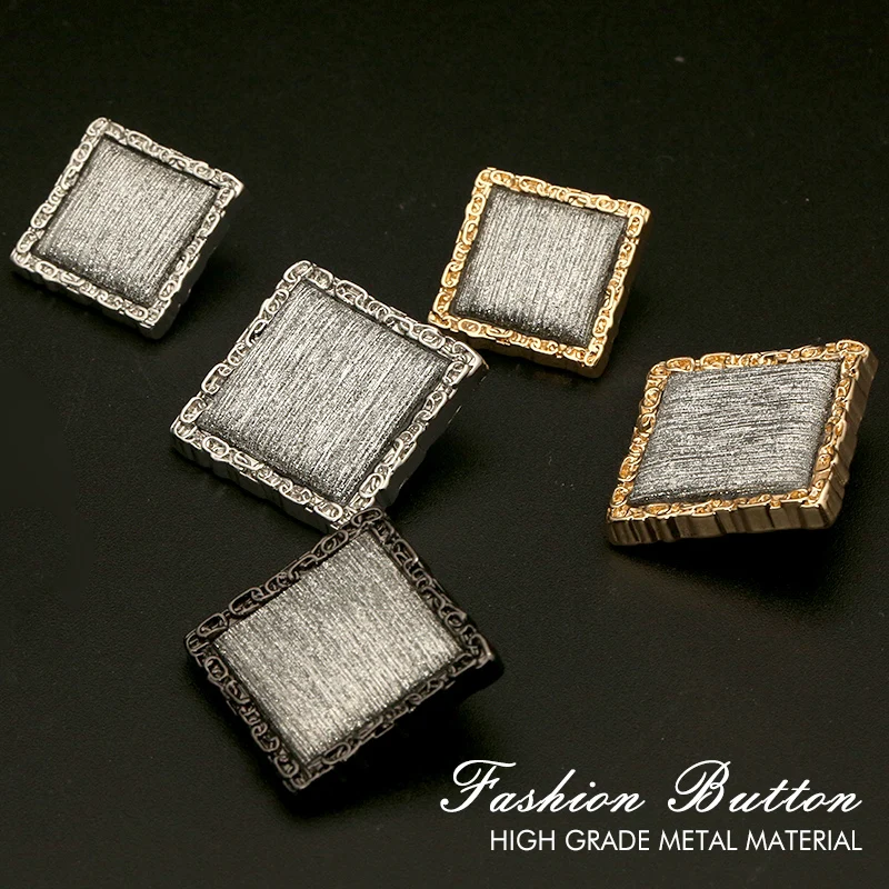 3 шт. 25 мм 31 Золотые Квадратные металлические пуговицы для одежды серебряные
