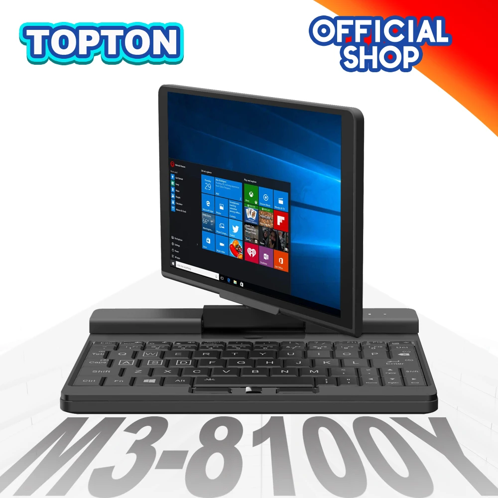 Topton Engineer мини ПК бизнес ноутбук Intel Core m3 8100Y 7 &quotкарманный компьютер 8 Гб RAM 512 ГБ SSD