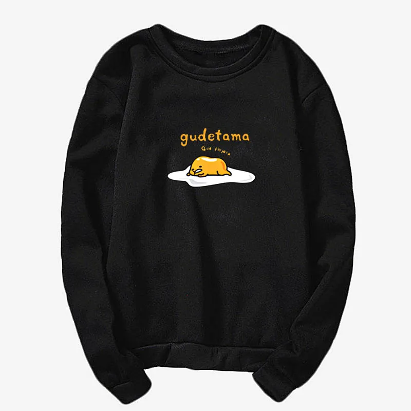 gudetama толстовка с милым принтом Gudetama lazy топ с круглым вырезом и длинным рукавом Толстовка Gudetama