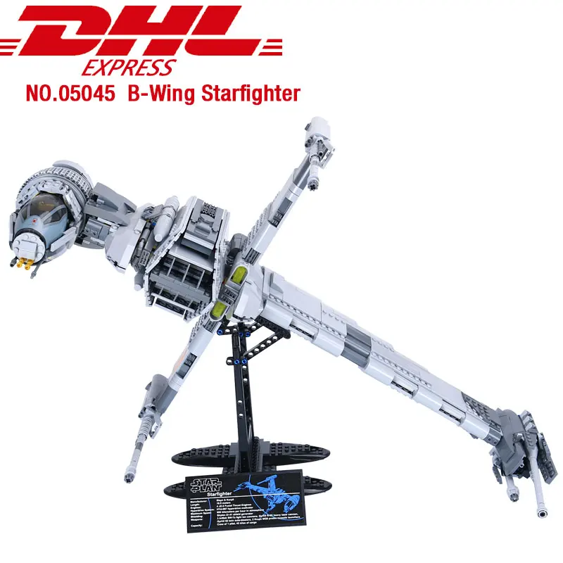 05045 Звездные войны серии B-wing Starfighter мобильный строительный блок 1487 шт. Кирпичи совместимы с Bela Звездные войны 10227 игрушки