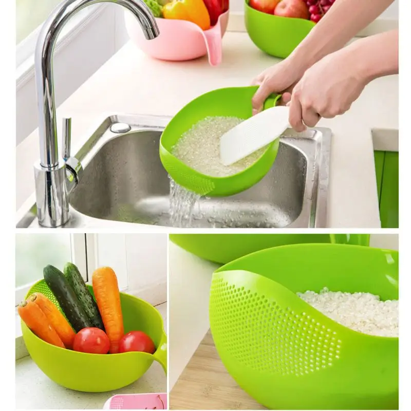 

Rice Washing Filter Strainer Basket Colander Sieve Fruit Vegetable Bowl Drainer Cleaning Tools Home Kitchen Kit