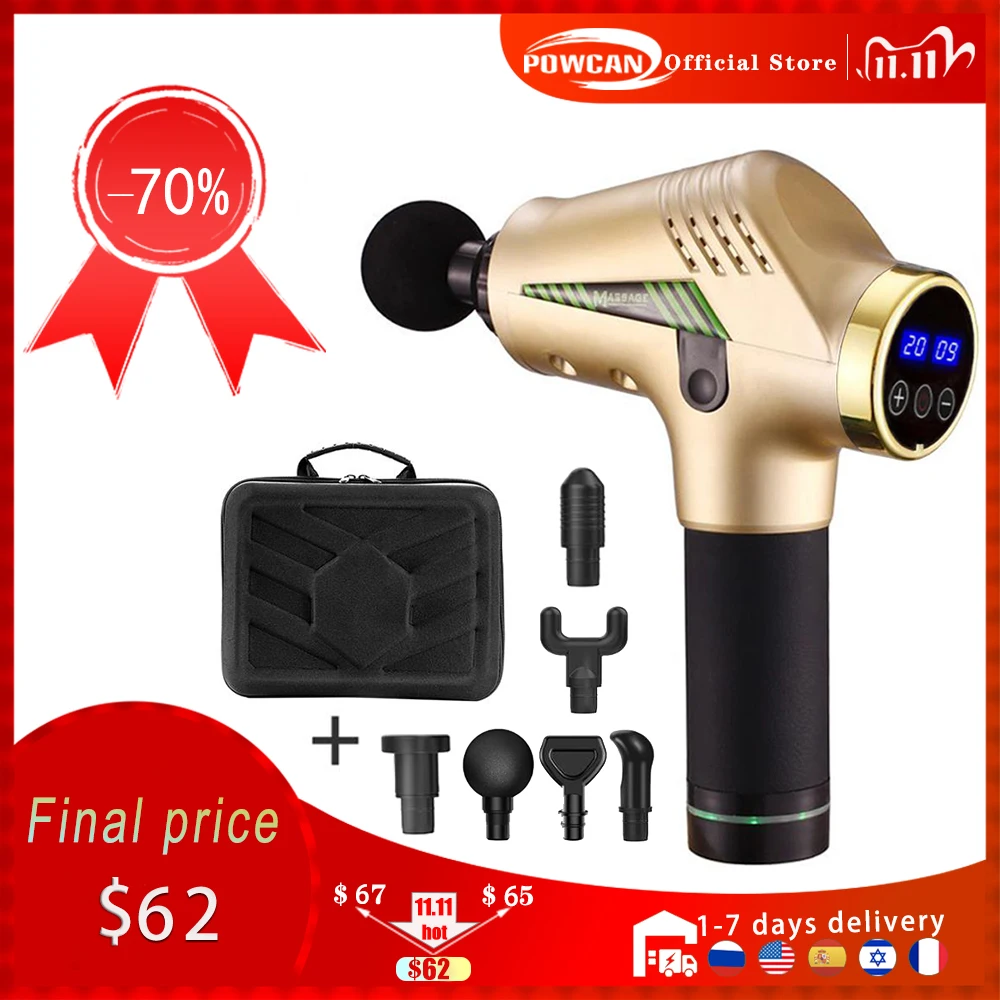 POWCAN массажный пистолет Лимфодренажный Массажер для облегчения боли массаж