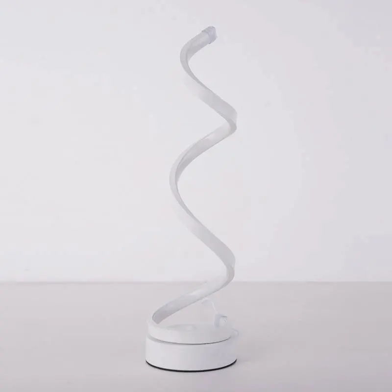 white shell 24 Вт Светодиодная лента Настольный светильник 110 В/220 В настольная лампа спиральная акриловая художественная настольная лампа внутренний светильник для чтения лампа декоративный Настольный светильник - Цвет корпуса: white shell