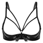 Бюстгальтер женский из лакированной кожи, на бретелях, 4XL