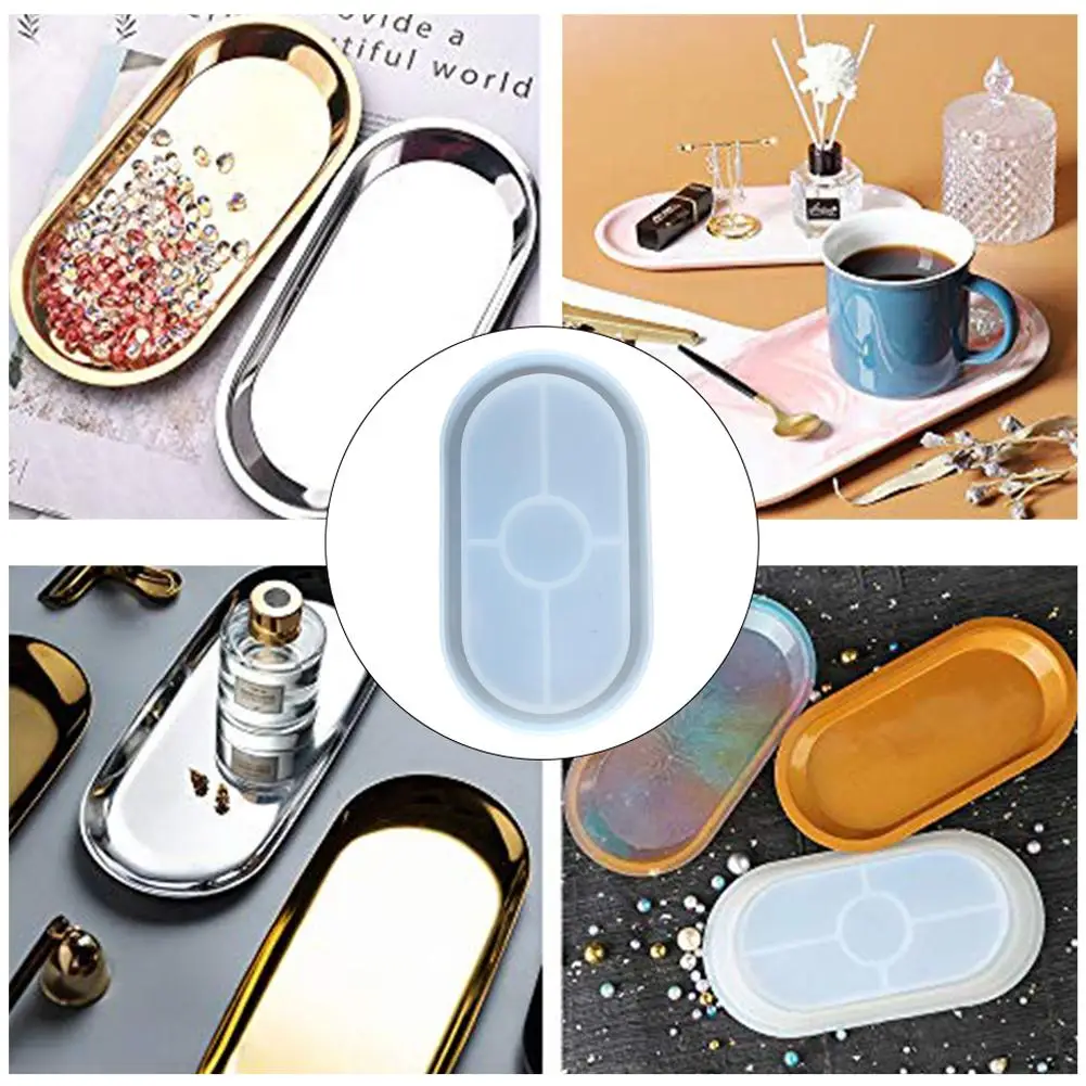 Форма для литья из силикона "Поднос в форме блюда из смолы DIY" для изготовления пепельниц, подносов для украшений и коробок для хранения.